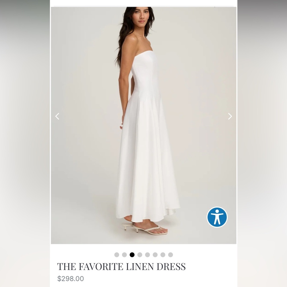 Favorite Daughter Strapless Linen Dress — White